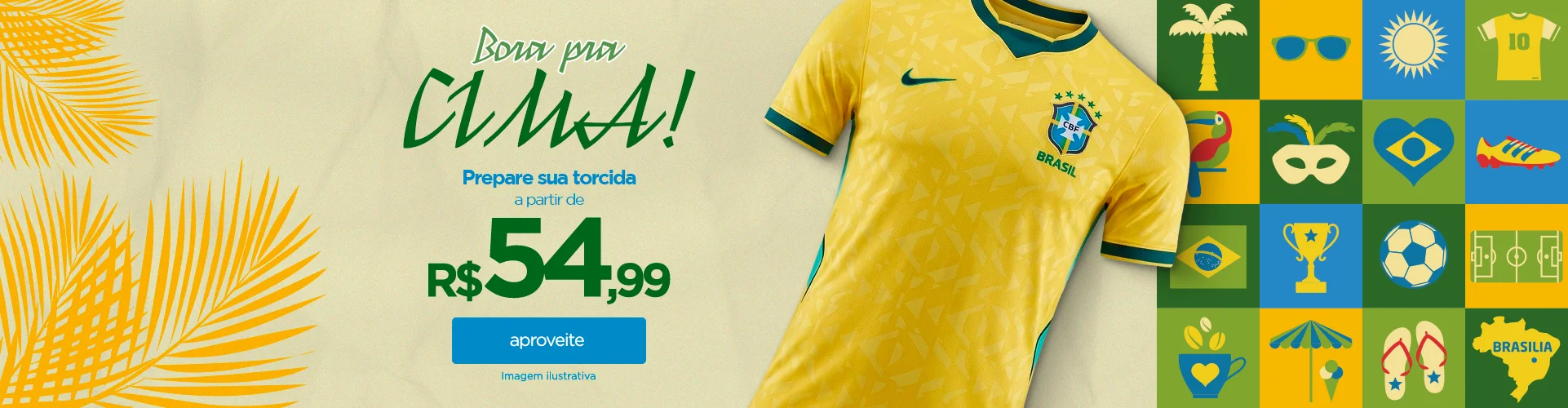 Bora pra Copa! Camisetas a partir de R$ 54,99